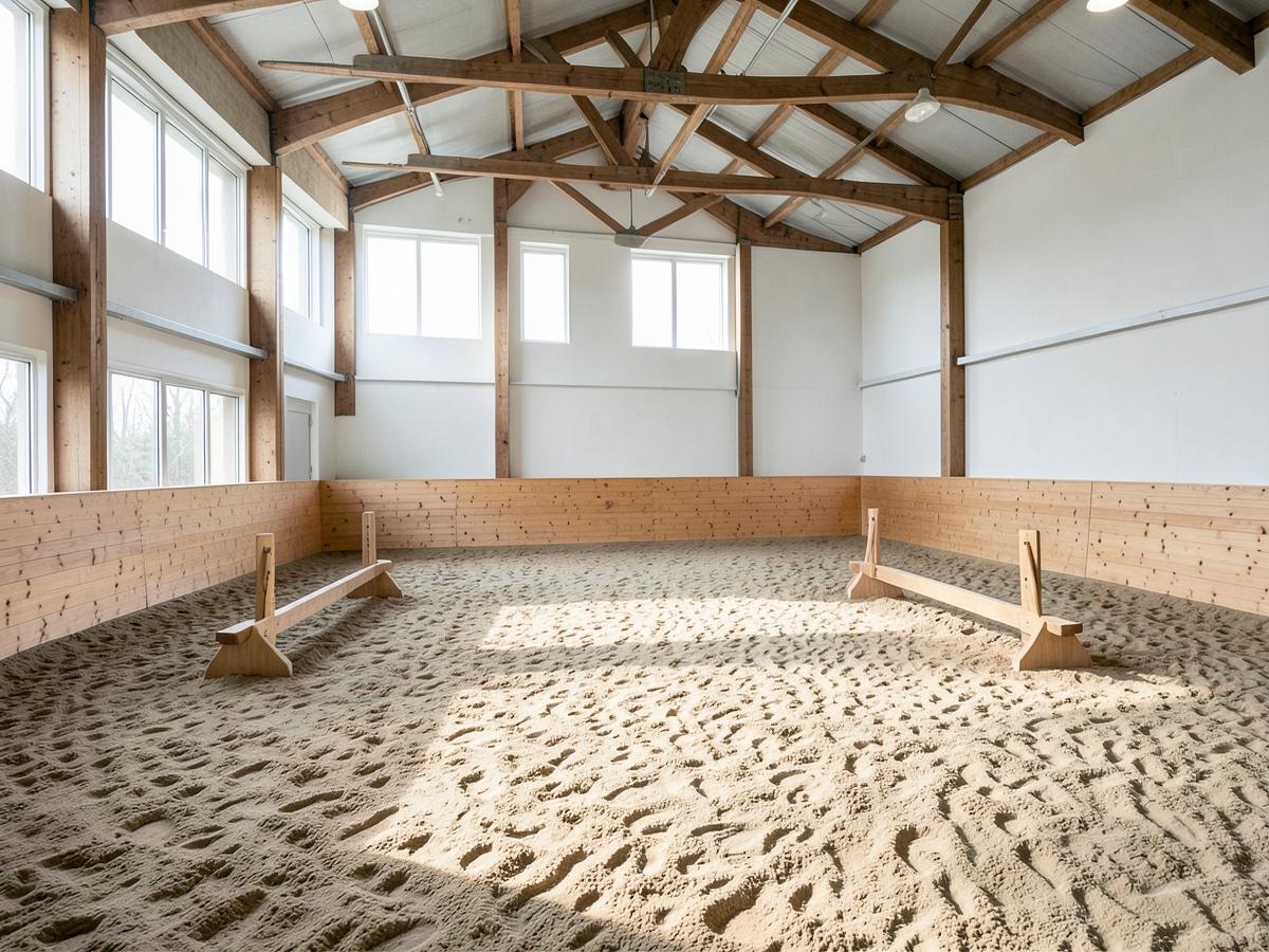 Stemningsbillede knyttet til projektet Bedre bund i ridehuset. Midlertidigt billede.